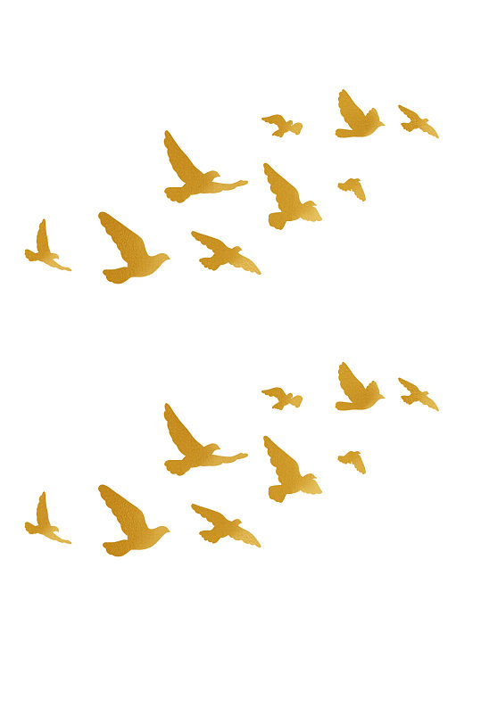 一群金色的鸽子元素-众图网