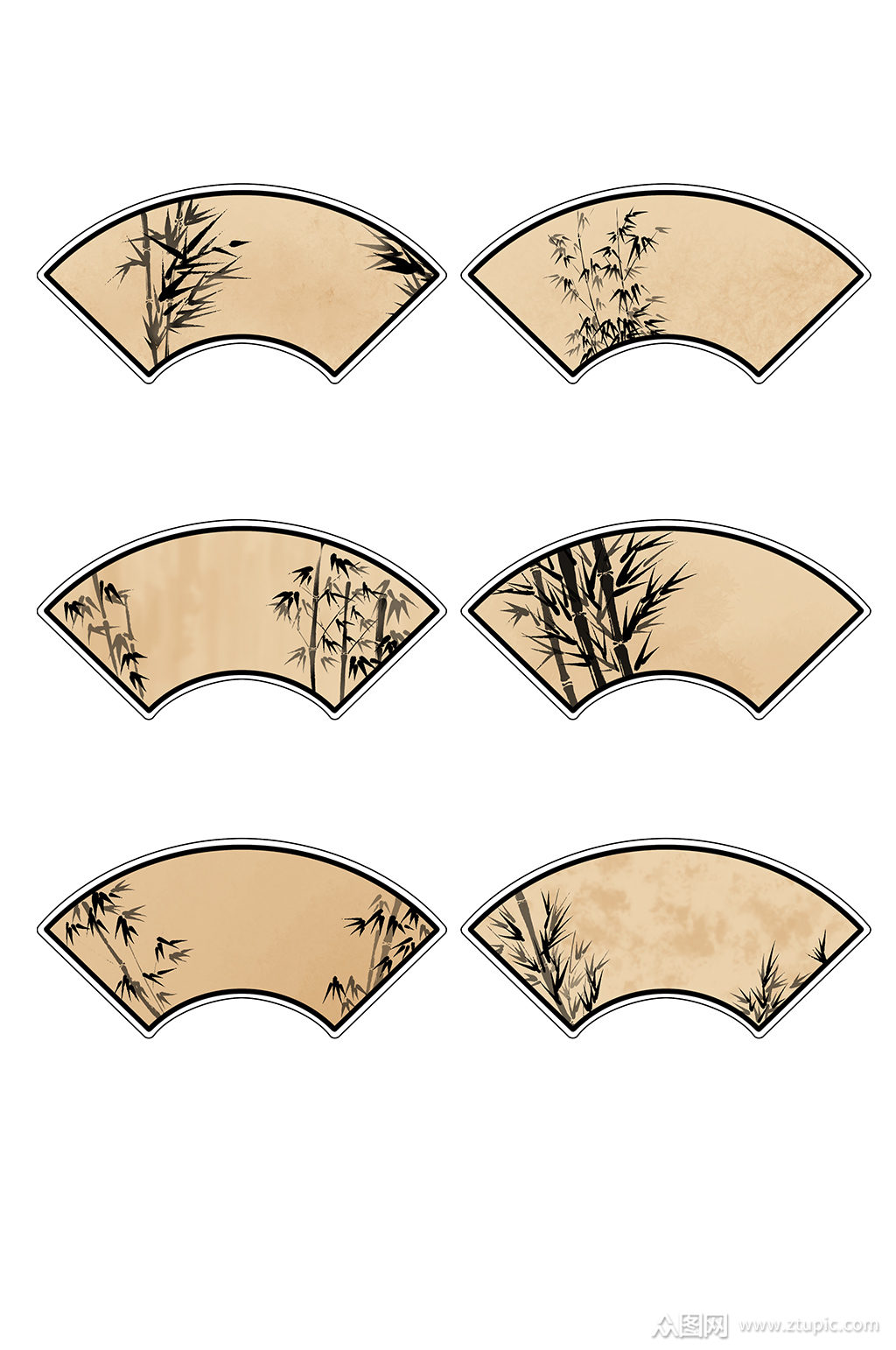 扇面中的竹子和诗模板下载-编号364479-众图网