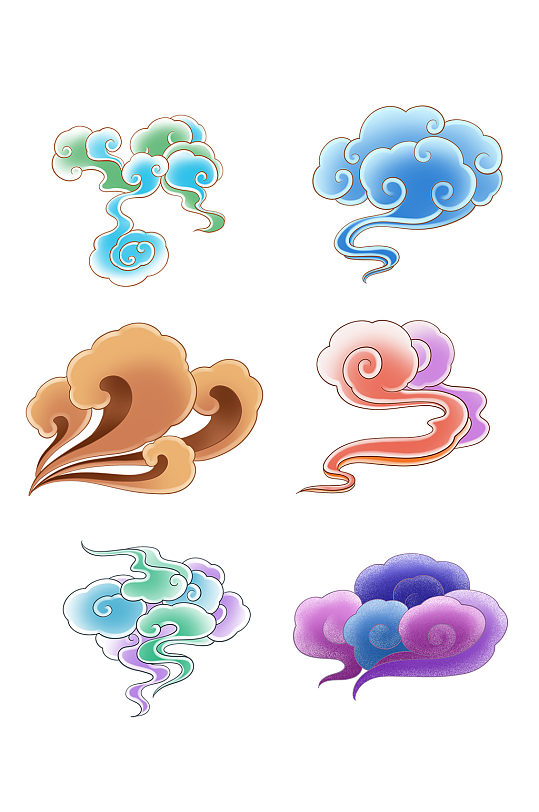 梦幻祥云手绘插画