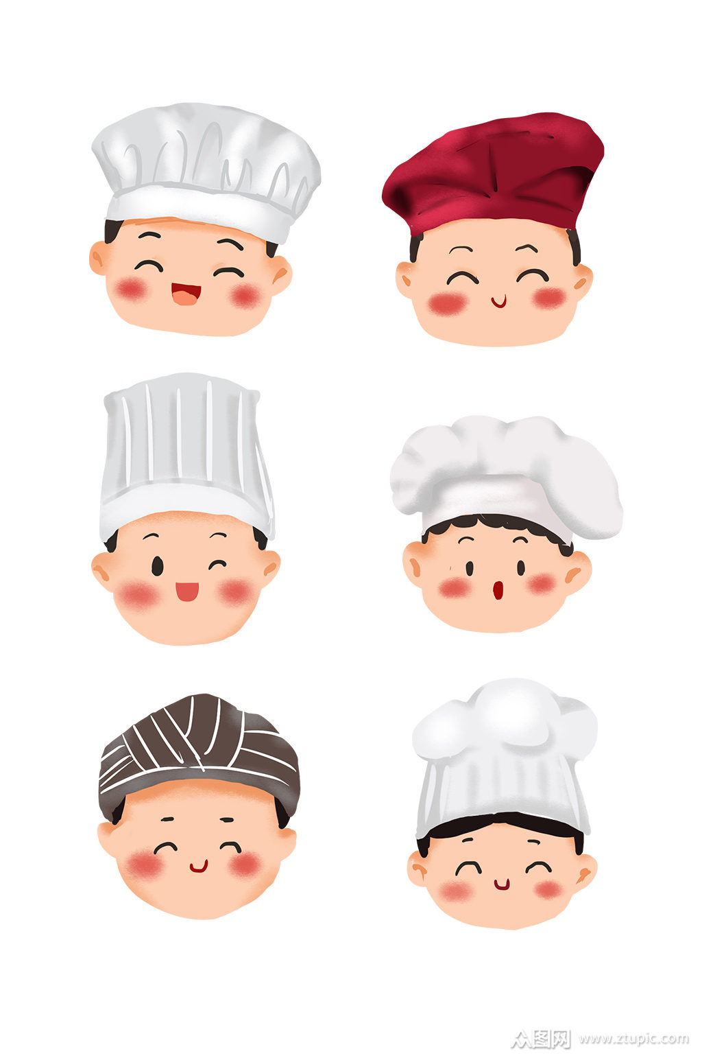 简笔画不同国家的厨师帽子