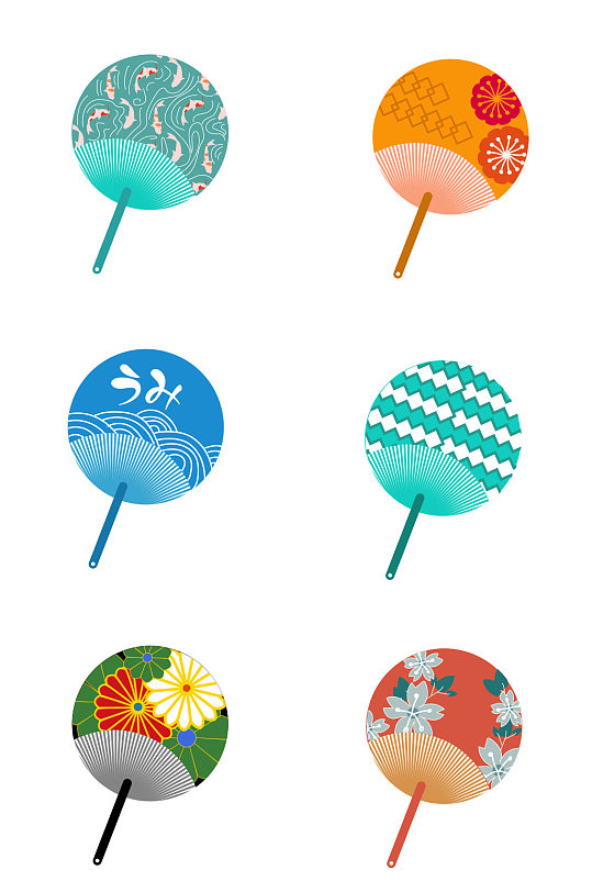 古典日系风扇子矢量
