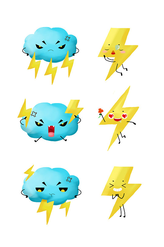 闪电儿童插画卡通