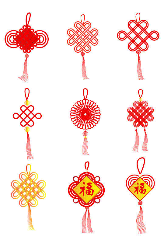 中国结新年福字元素