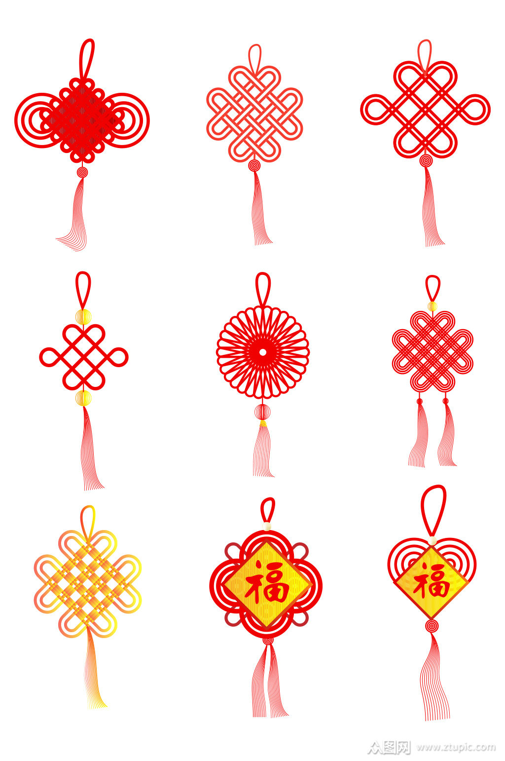 中国结新年福字元素