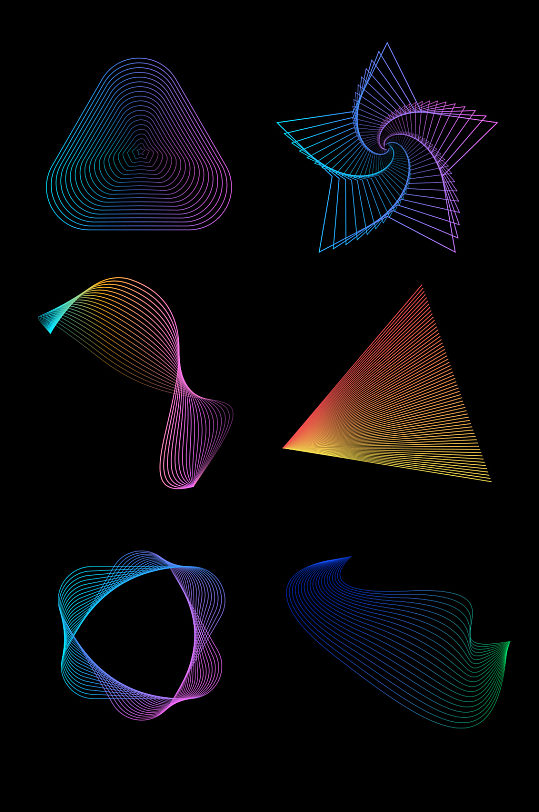 渐变线条矢量插画