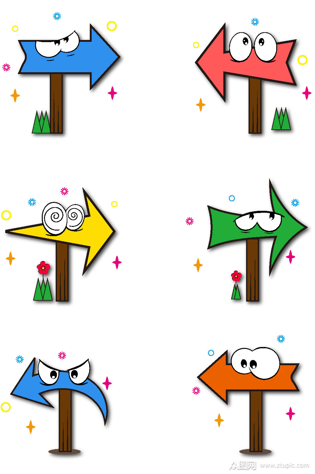 简约卡通可爱箭头指示素材