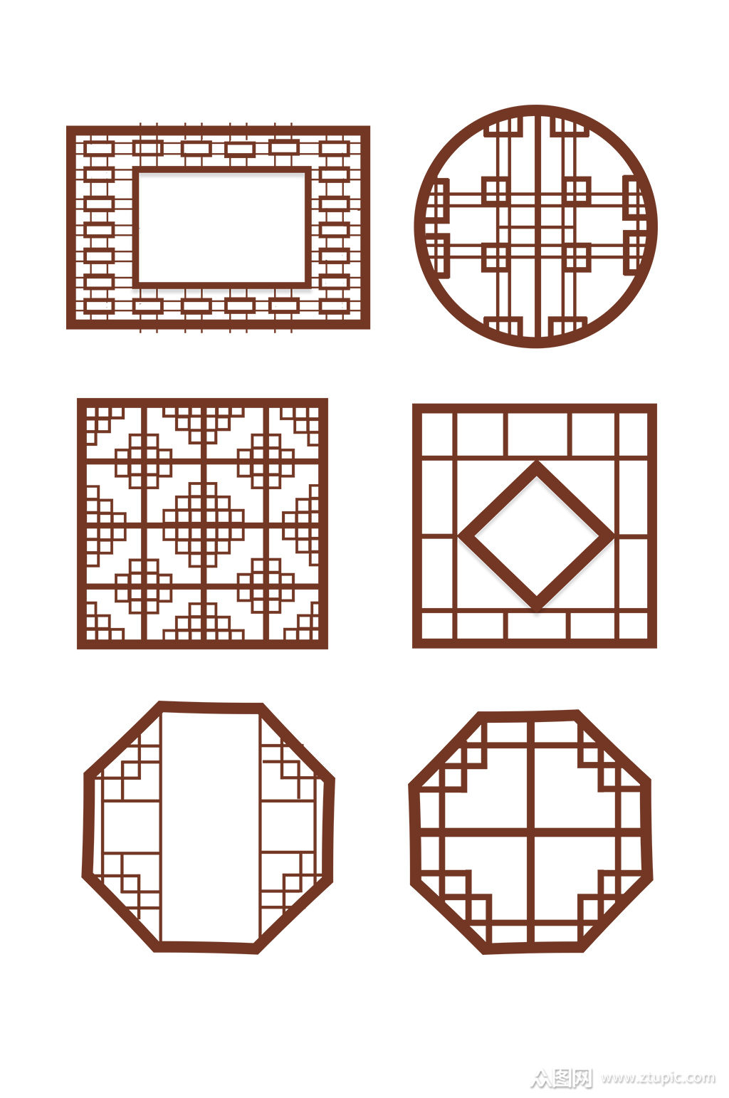 中国古代窗户花纹边框