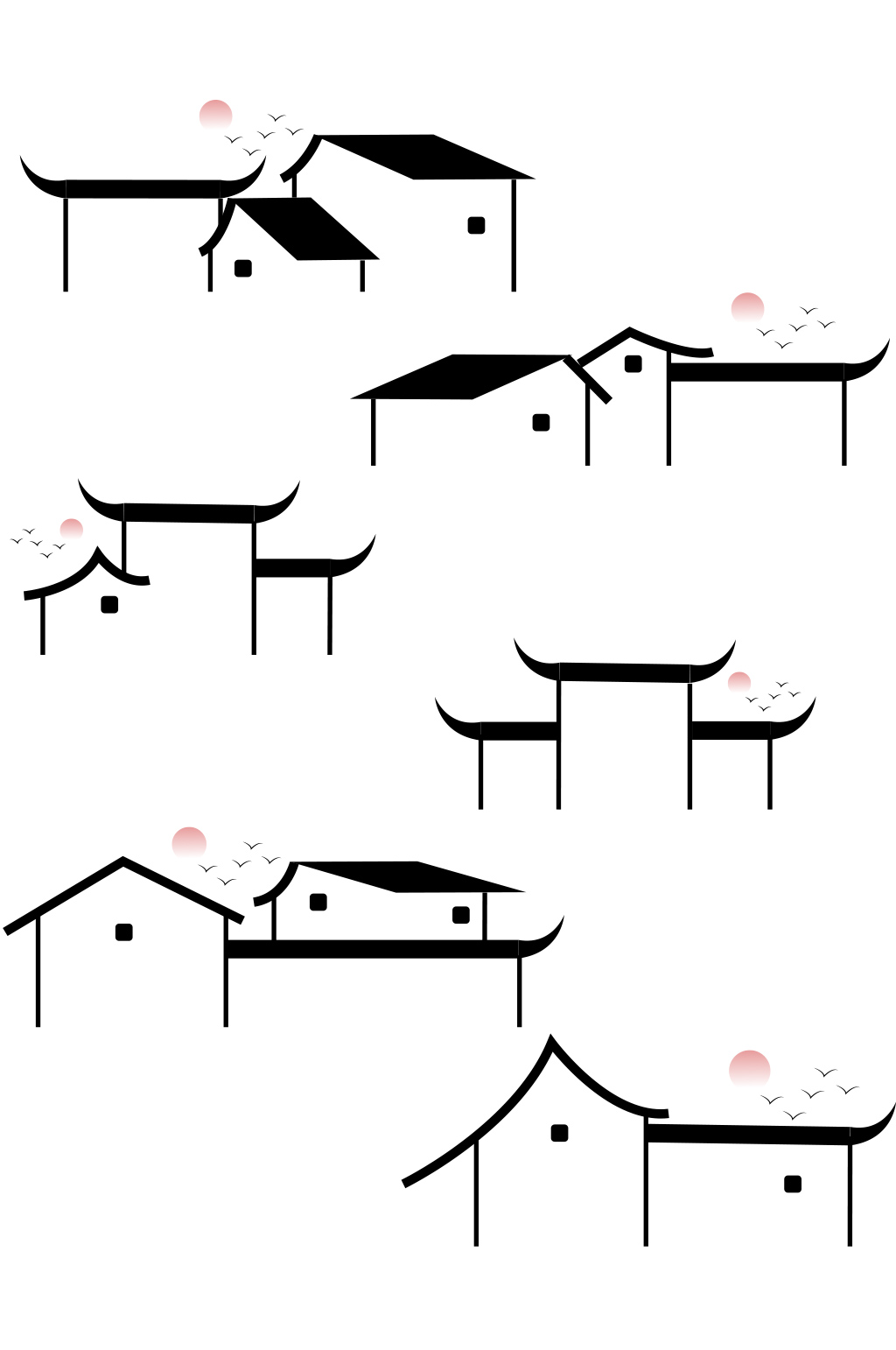江南建筑矢量图图片