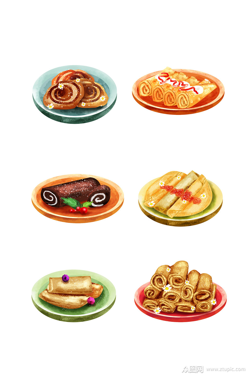 彩美食卷饼插画设计模板下载-编号437610-众图网