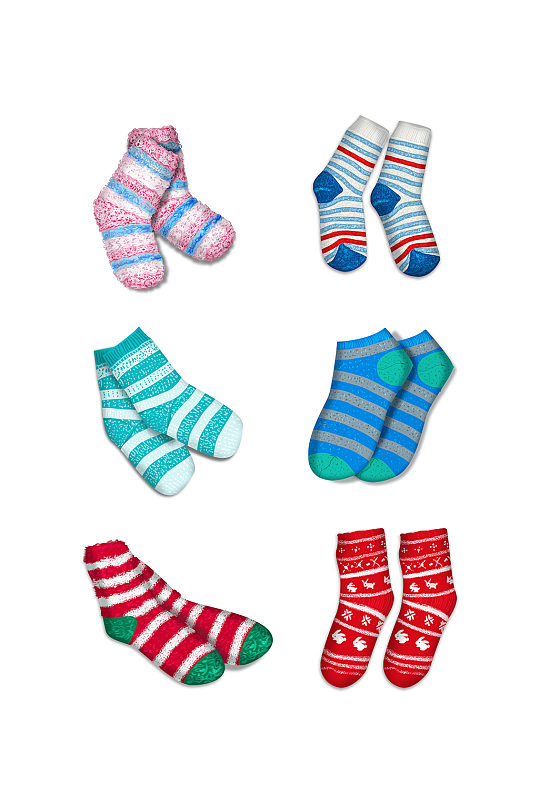 手绘袜子插画设计元素套图