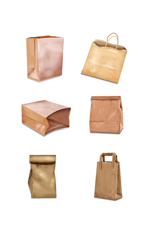 手绘牛皮纸袋套图-众图网