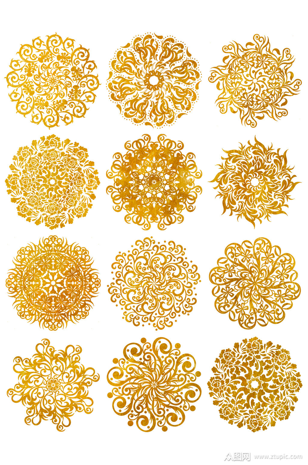 烫金欧式复古花纹元素