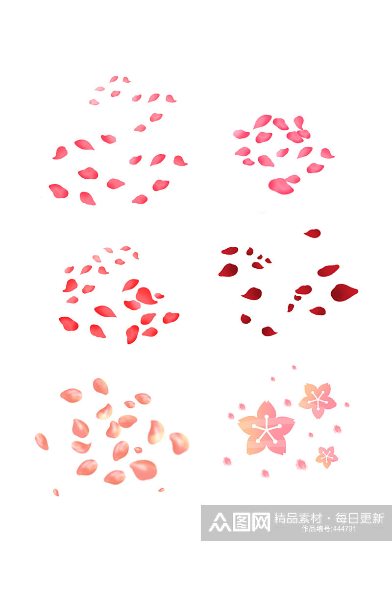 矢量粉红色玫瑰花瓣素材