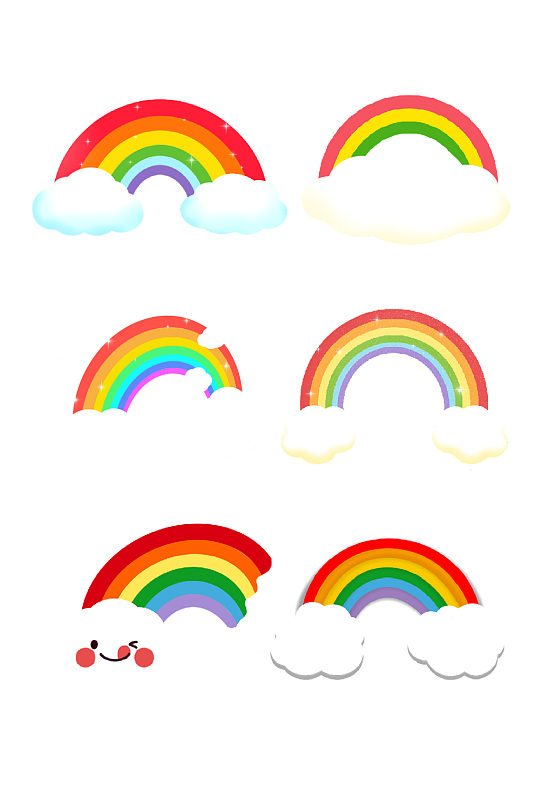 卡通彩虹设计图案