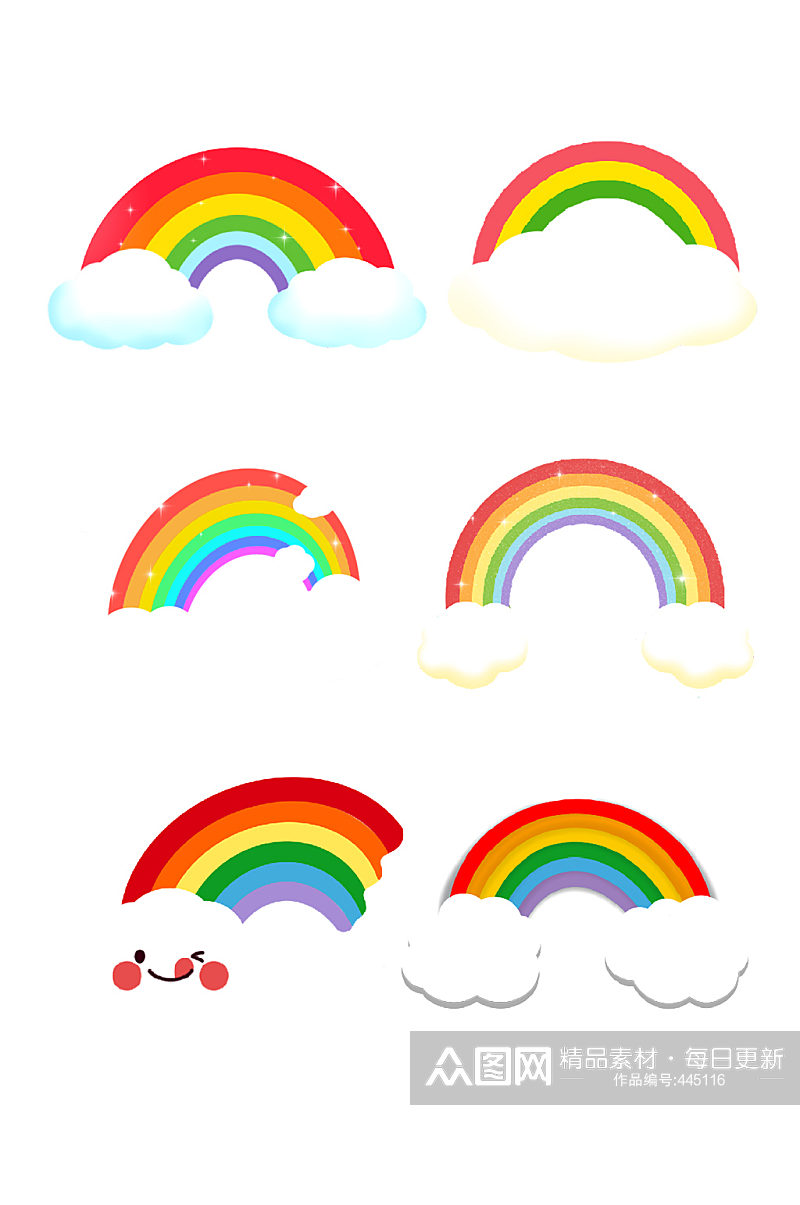 卡通彩虹设计图案素材