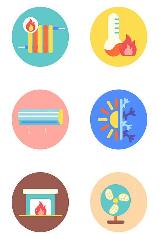 手绘加热冷热温度温暖