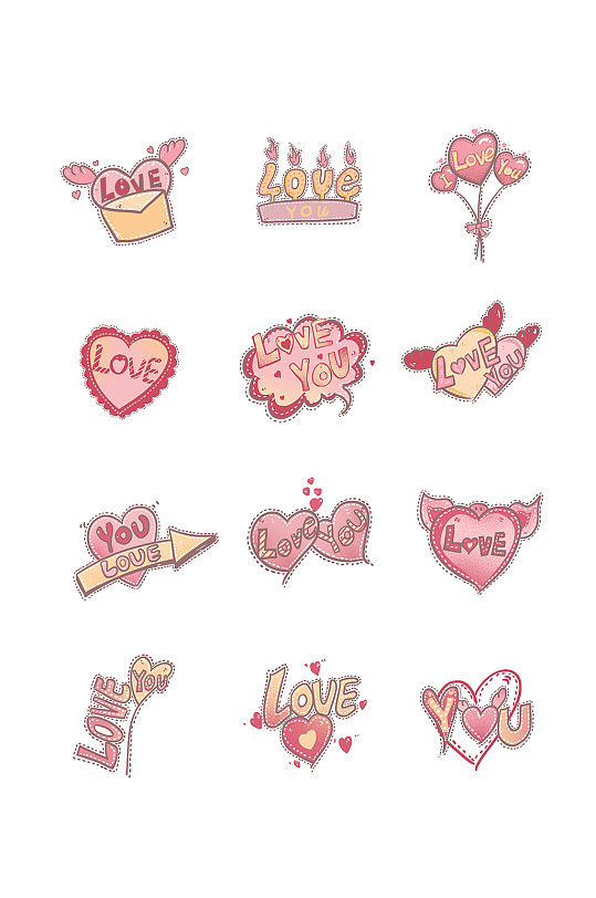 卡通爱心七夕图片-卡通爱心七夕素材下载-众图网