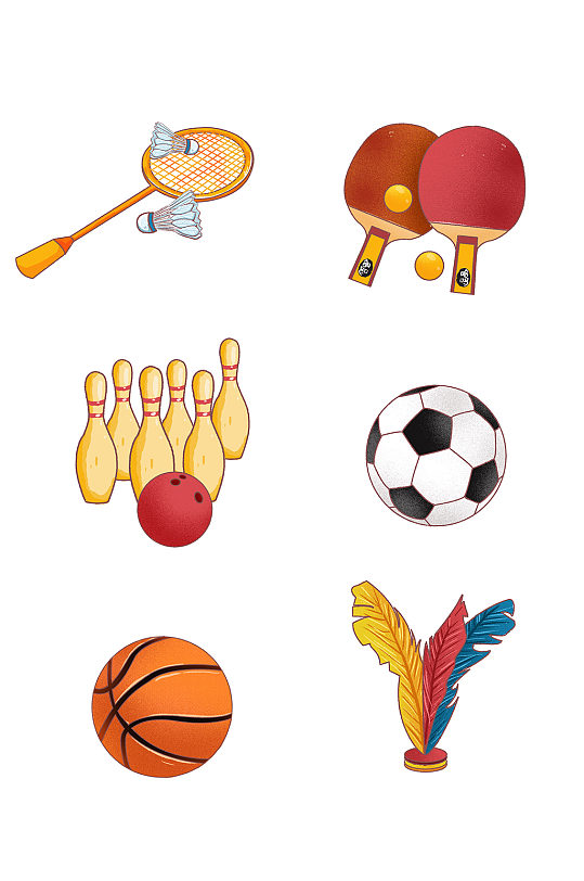 卡通可爱体育运动器材元素