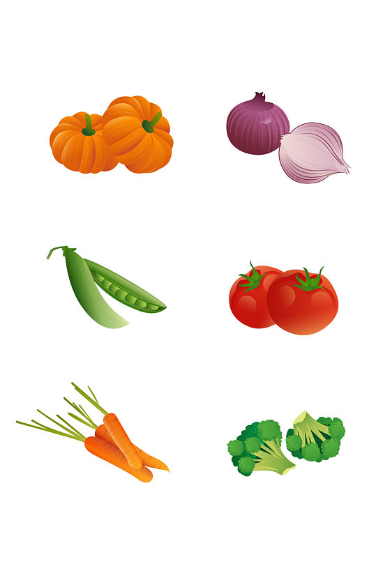 矢量卡通蔬菜元素套图