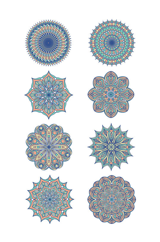 摩洛哥彩色花纹图案元素