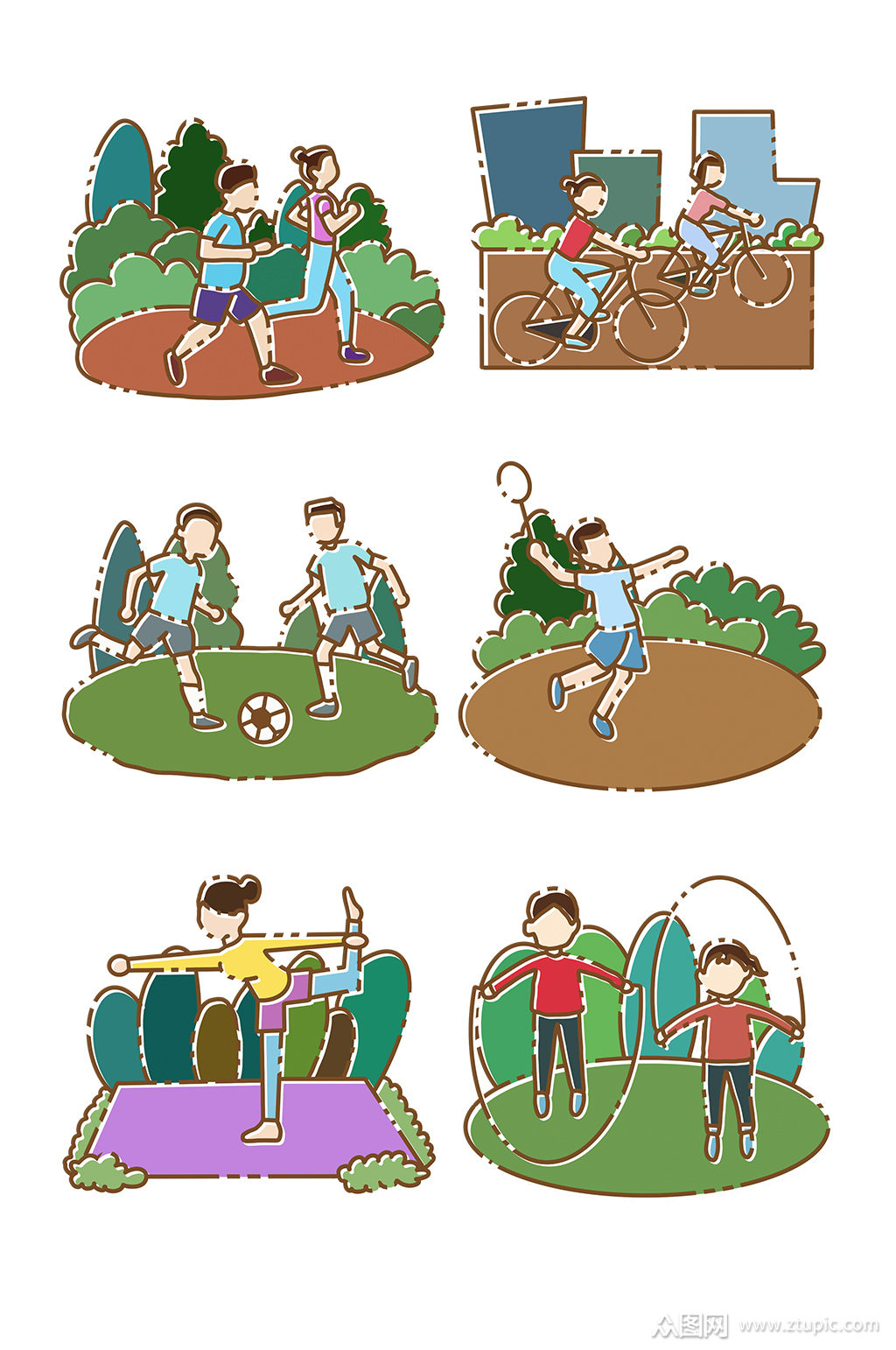 卡通手绘运动健身模板下载-编号455003-众图网