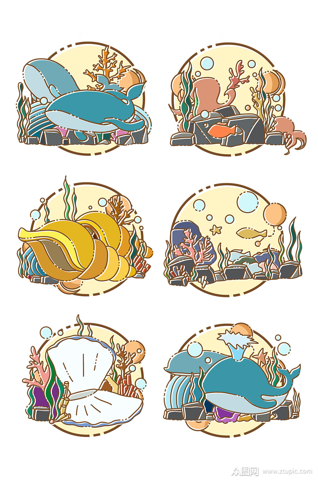 幻想海底世界海洋生物