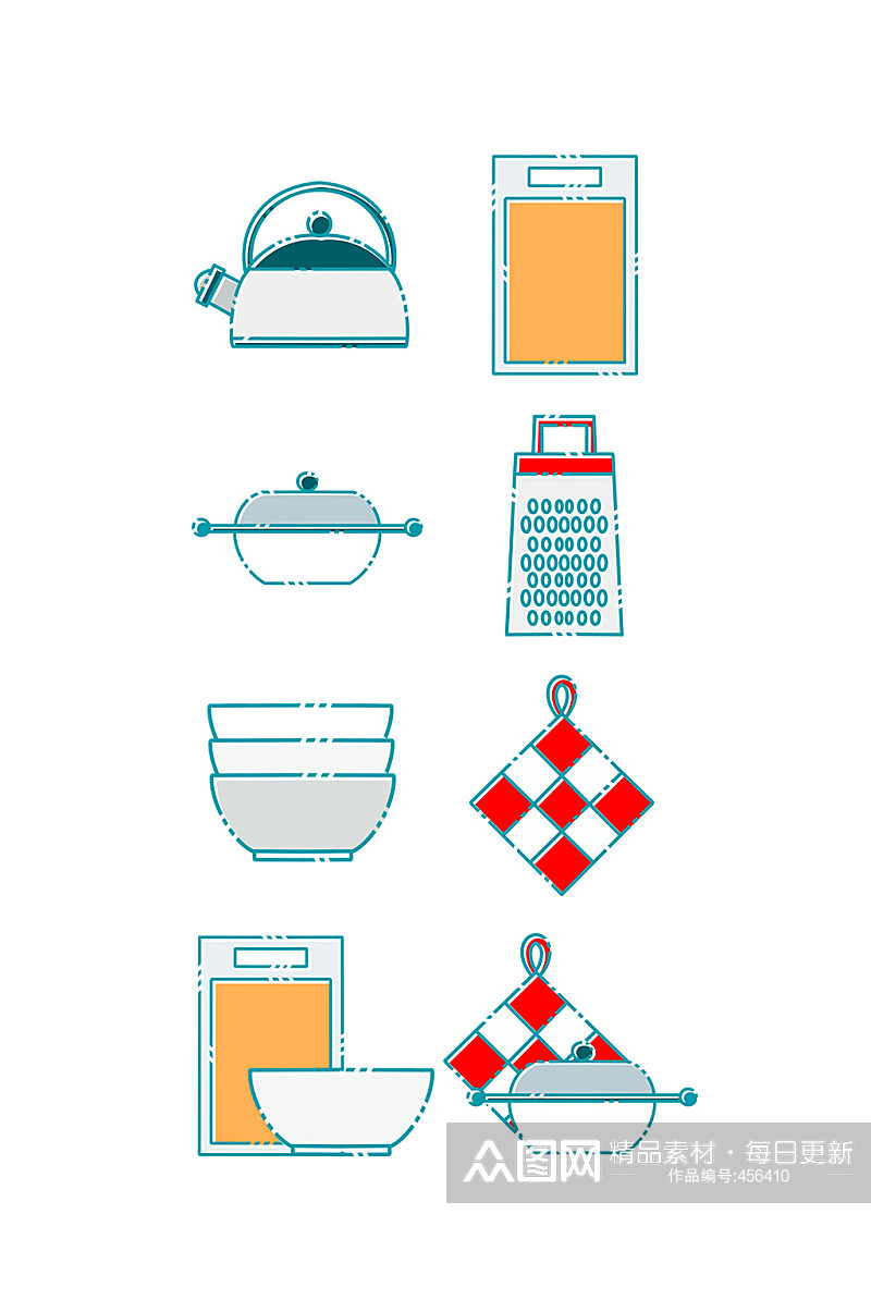 厨房佐餐工具矢量素材