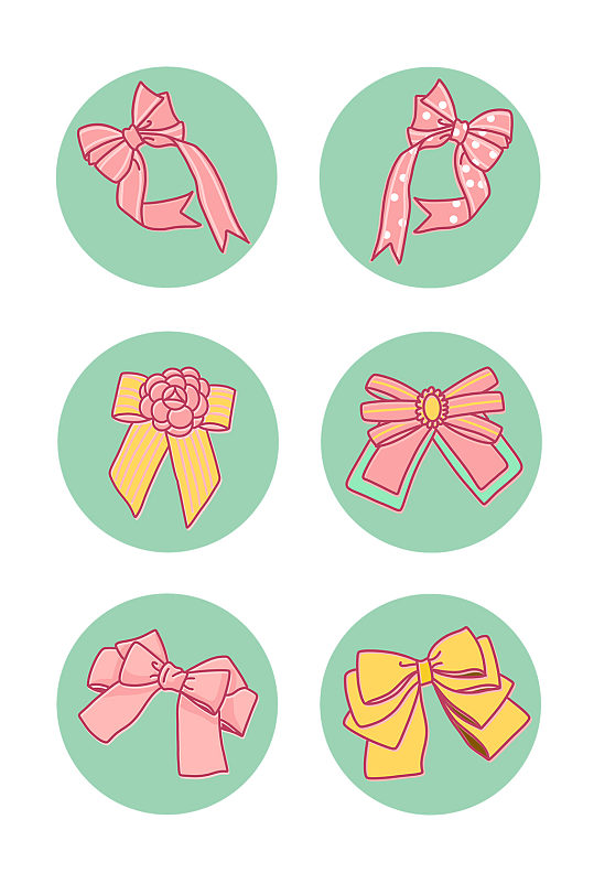 暖色系卡通蝴蝶结组图