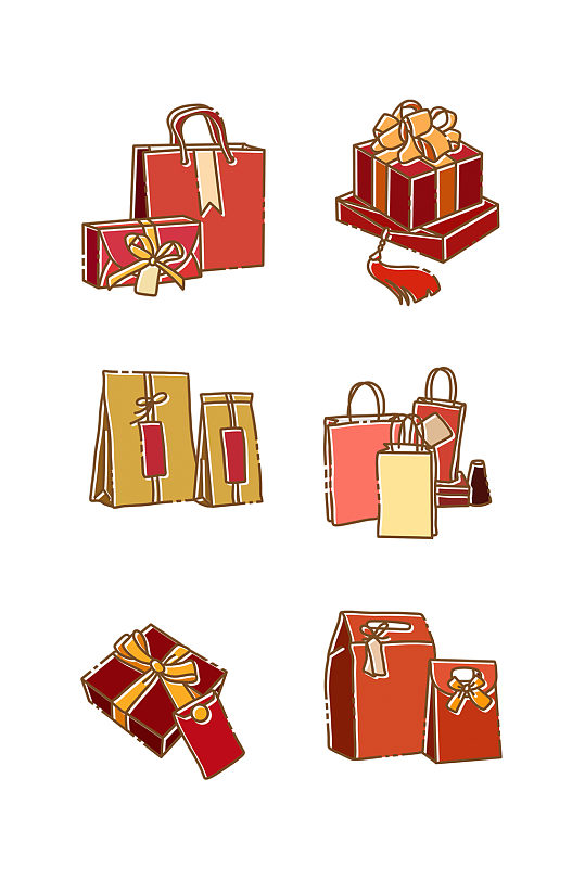 春节红色喜庆礼盒组图