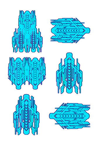 科技感几何图案飞机形状