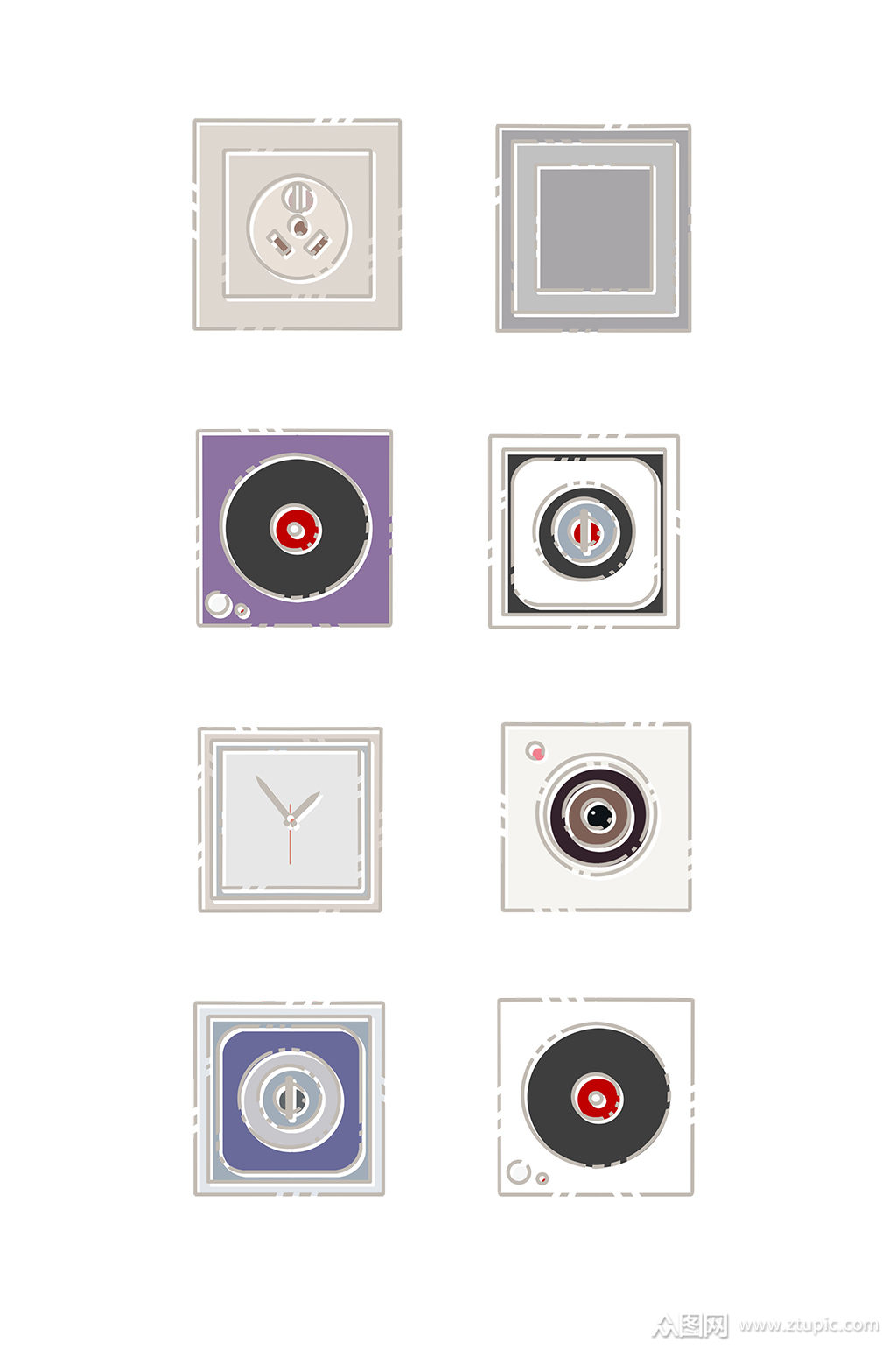 ui图标6个实物拟物风格