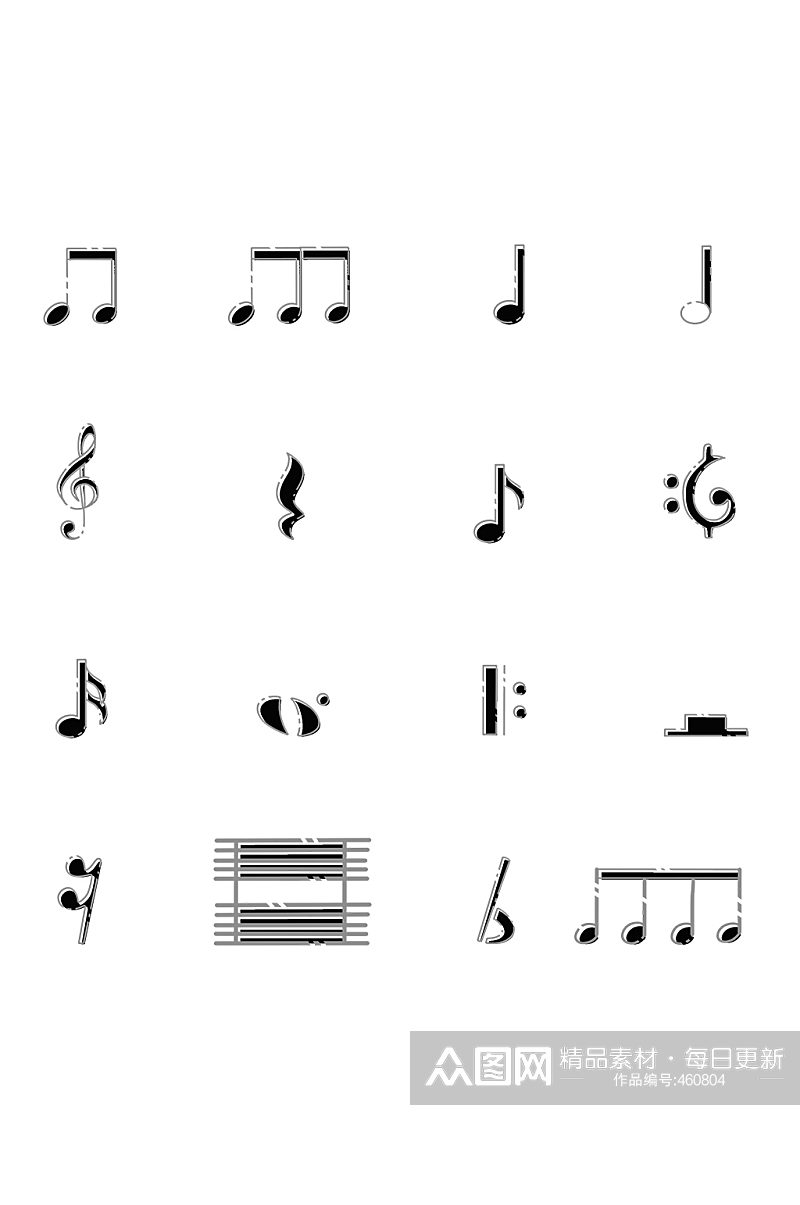简约主义音乐符号素材