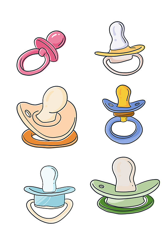 扁平可爱婴儿奶嘴图标