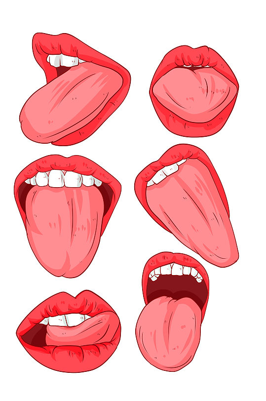 人体口腔舌头插画