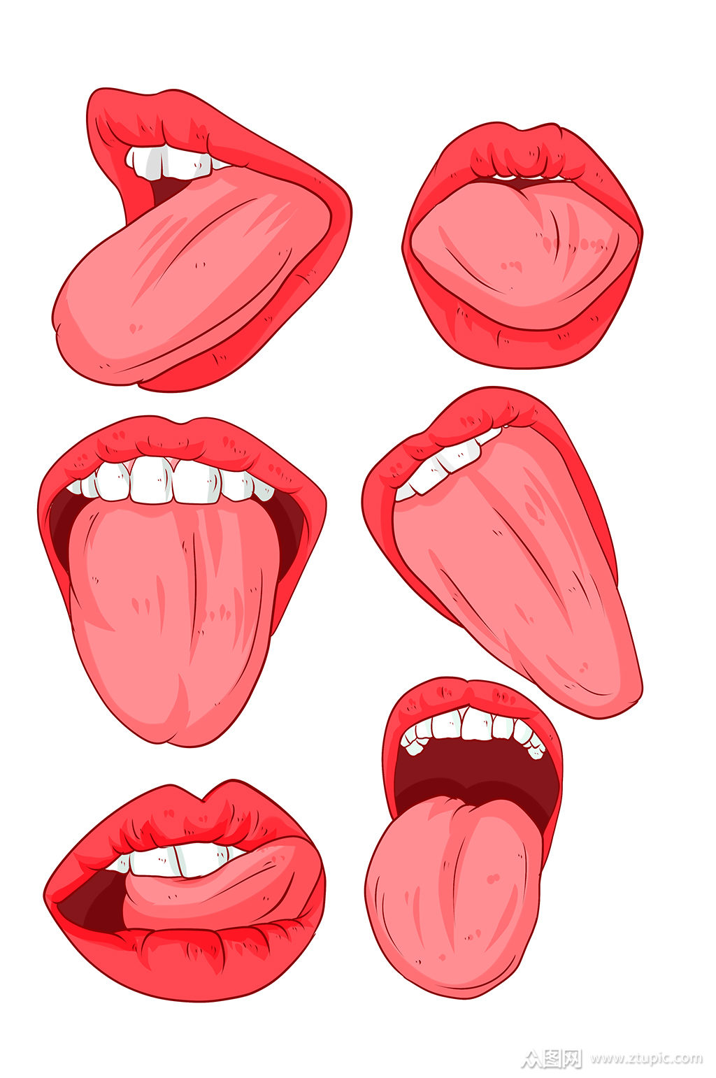 人体口腔舌头插画