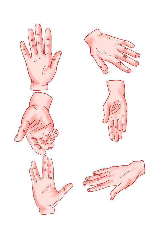 张开的一只手掌插画-众图网