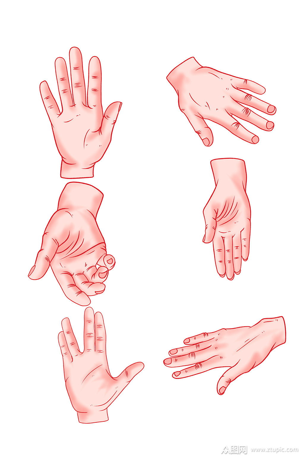 张开的一只手掌插画