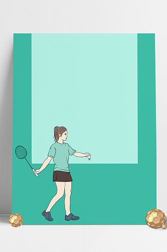 简单少年打羽毛球背景