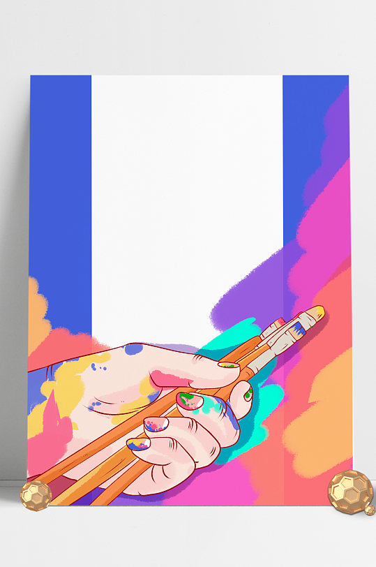 油画画笔社团培训海报