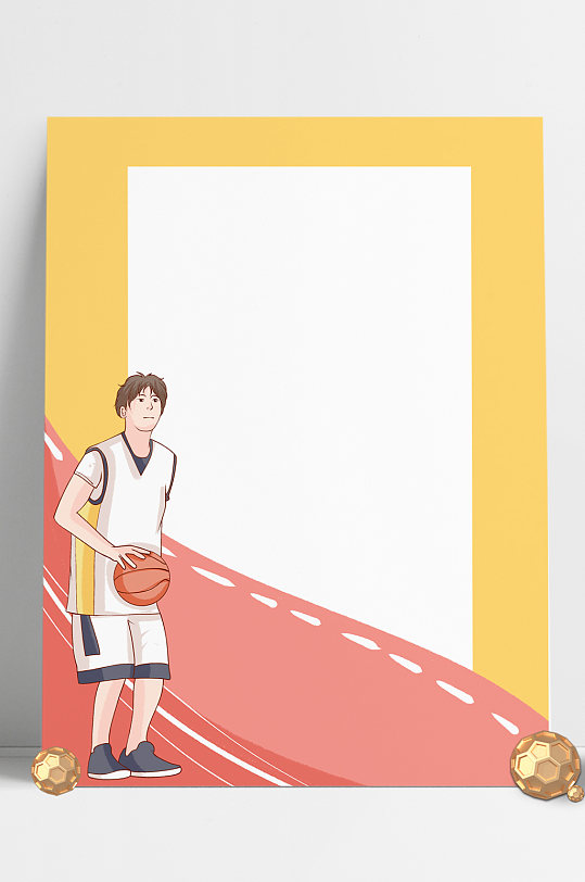 打篮球健身边框背景