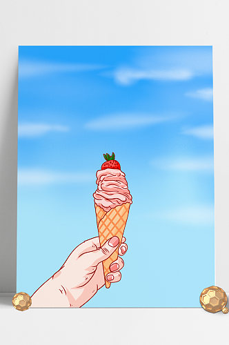 简约巧克力冰淇淋海报