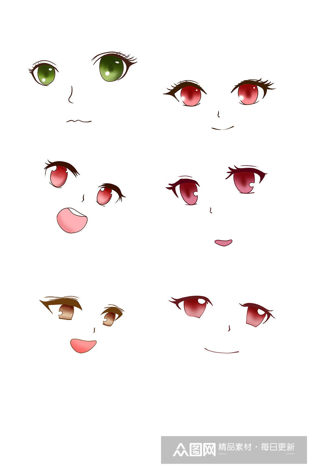 q版人物五官开怀大笑模板下载-编号469280-众图网