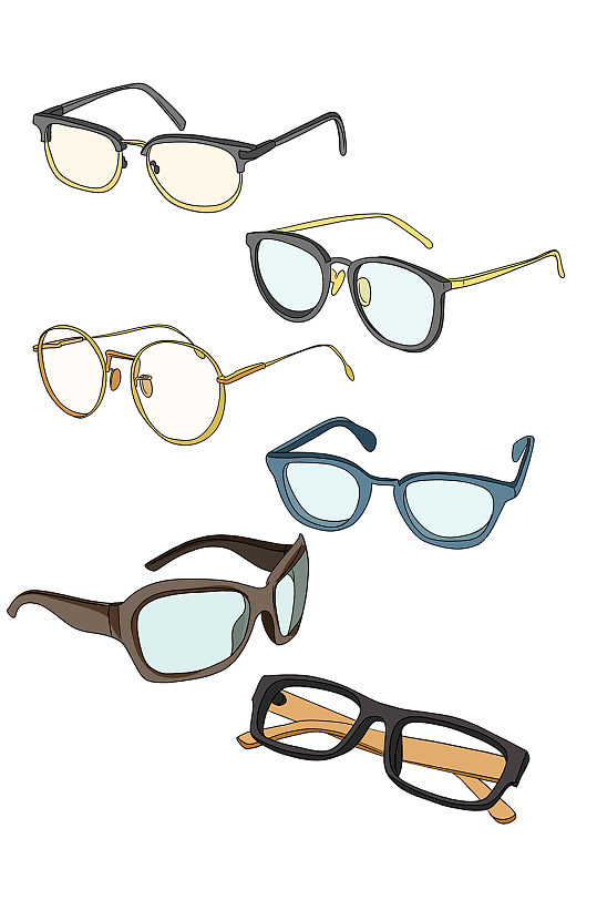 卡通眼镜矢量图下载