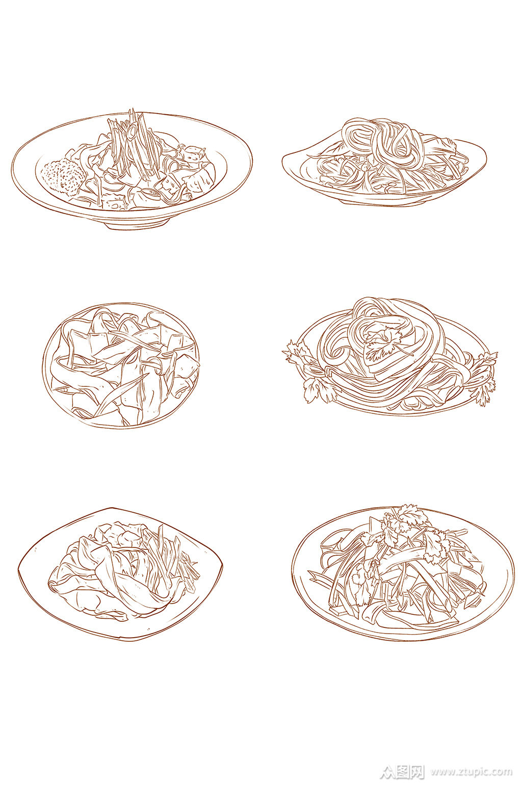 手绘西式凉皮插画素材