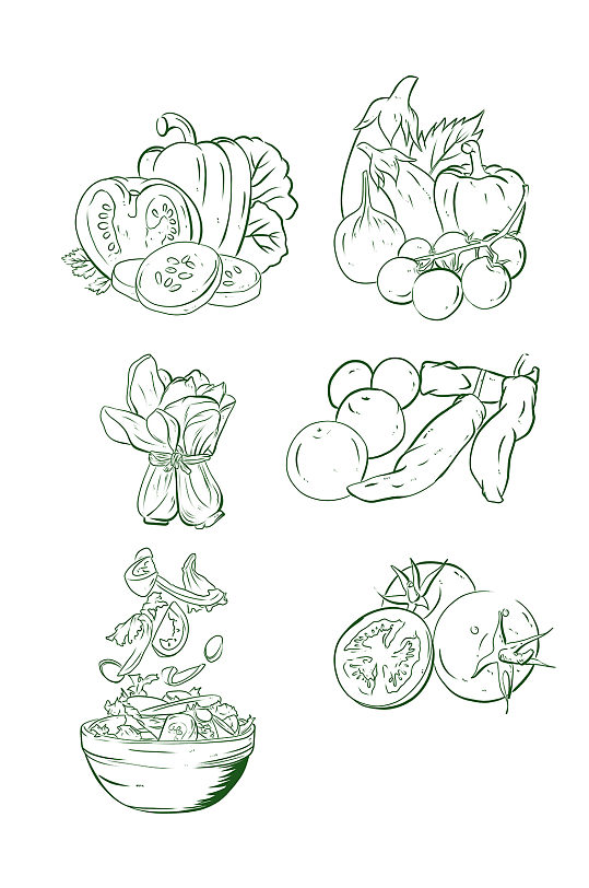 手绘风素描蔬菜海报