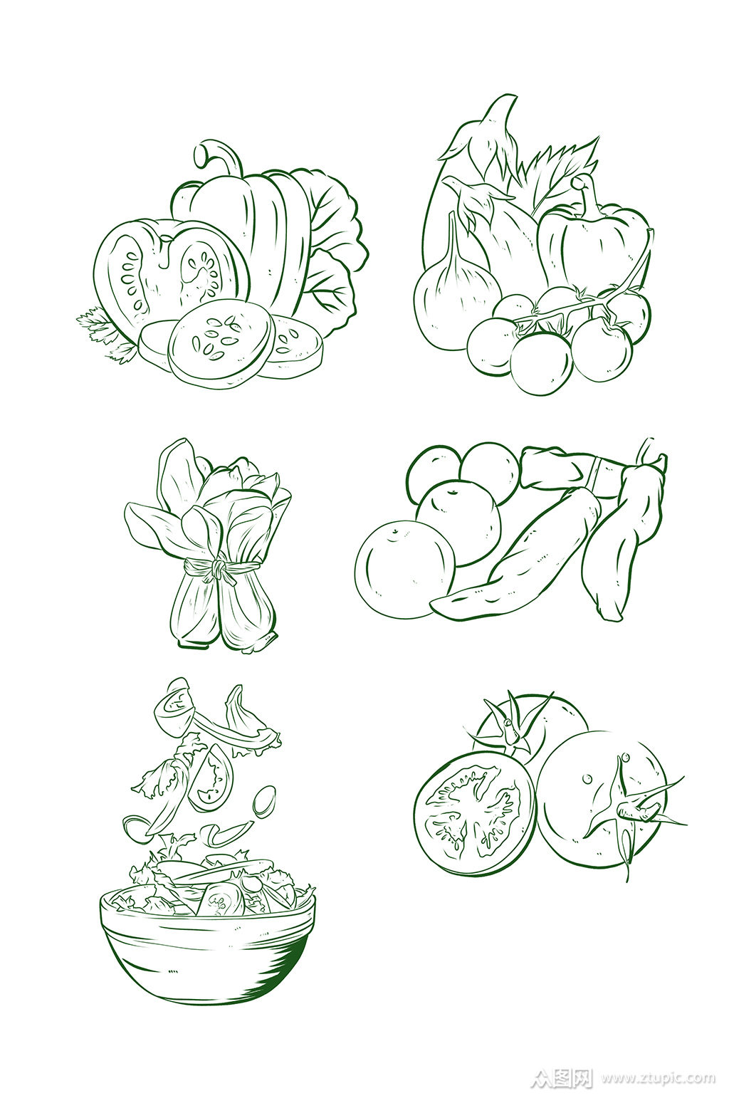 手绘风素描蔬菜海报模板下载-编号470933-众图网