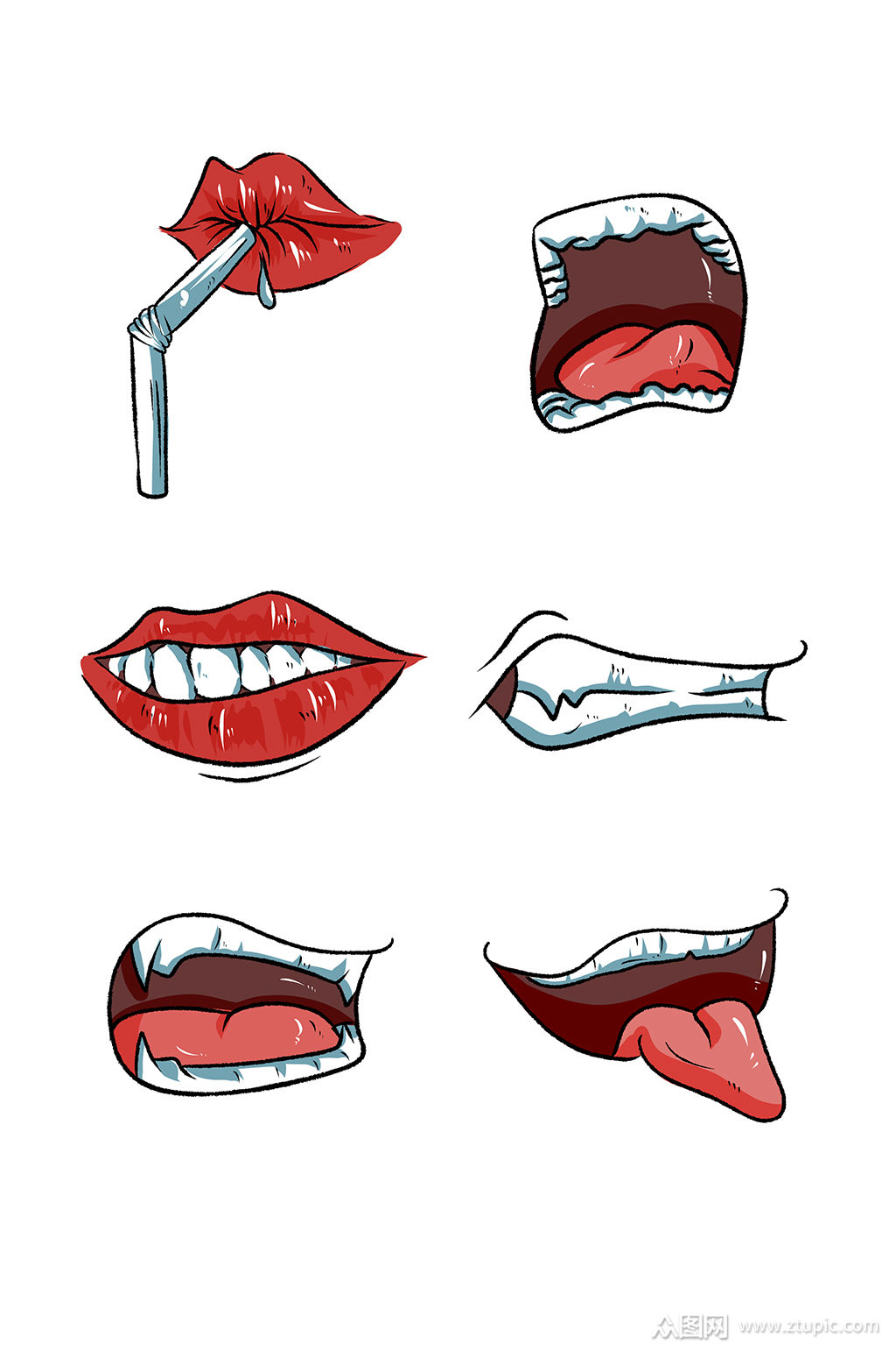 卡通人物嘴巴设计素材