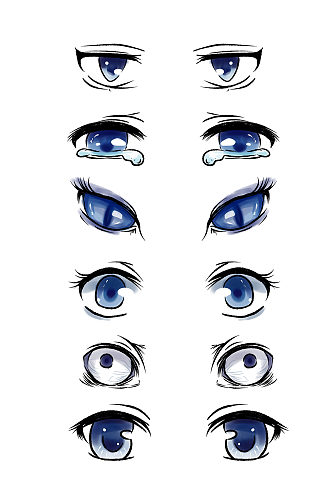 手绘不同的眼睛元素