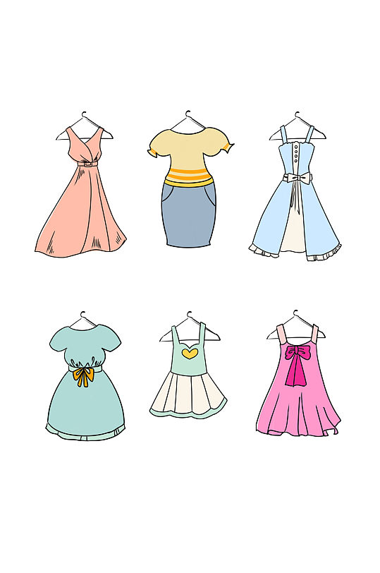 粉色裙子矢量素材