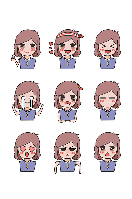 可爱小女孩丰富表情包